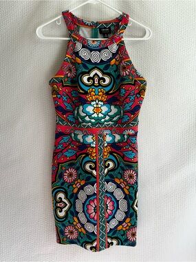 Nicole By Nicole Miller Enchanted Floral Sleeveless Sheath Dress Size: Medium